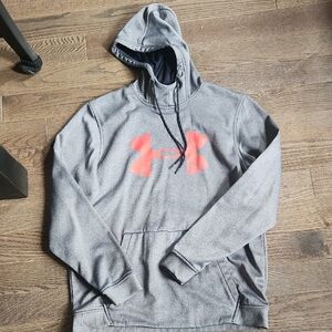 Under Armour Men's Heather Gray Sweater with Coral Logo
